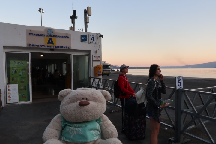Arriving at Santorini Ferry Terminal early in the morning