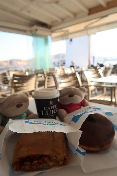 Pastries by the port of Paros for breakfast