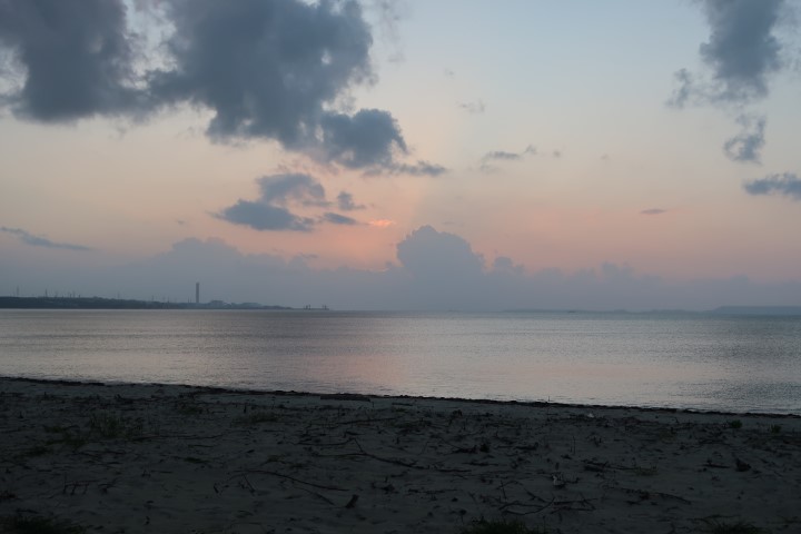 Waking to catch sunrise at Yaka Beach Okinawa