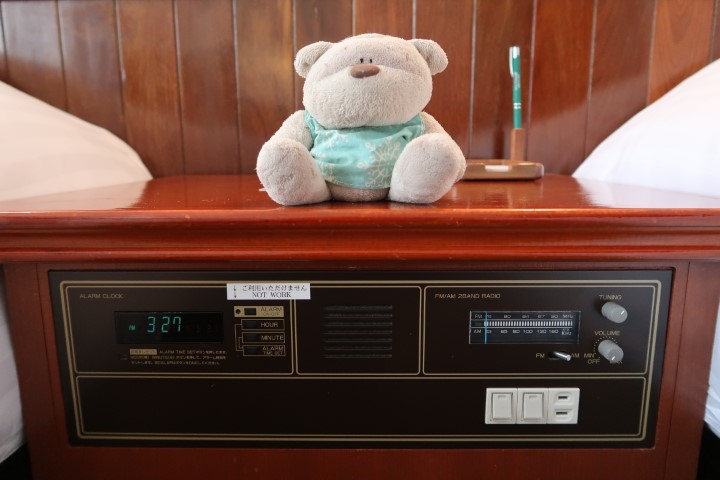 Old school alarm and radio at Ada Garden Hotel Okinawa