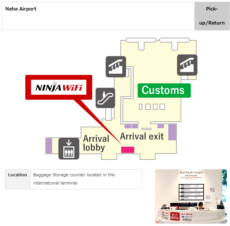 Ninja Wifi Pick Up at Naha Airport Okinawa Japan