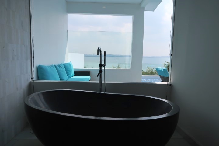 Sea views as seen from bath tub of Montigo Batam Resorts
