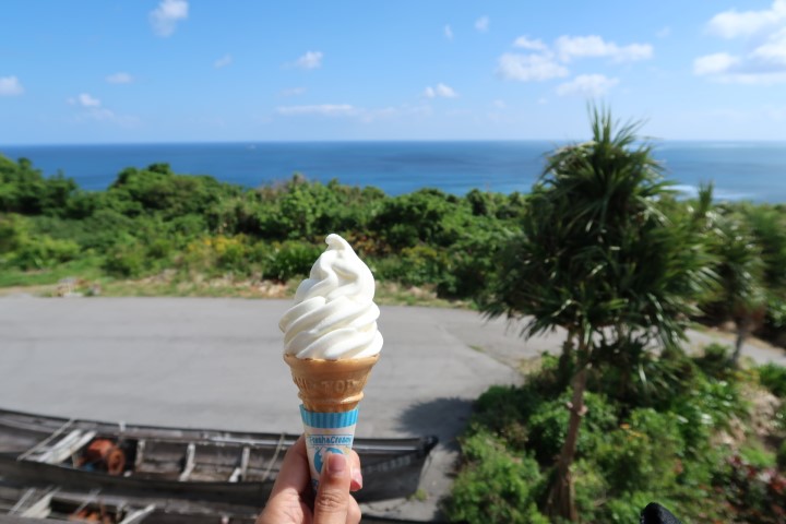 Sea Salt Ice Cream from Nuchi Masu Sea Salt Factory Okinawa Henza