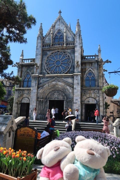 Replica of Notre Dam Cathedral at the top of Ba Na Hills