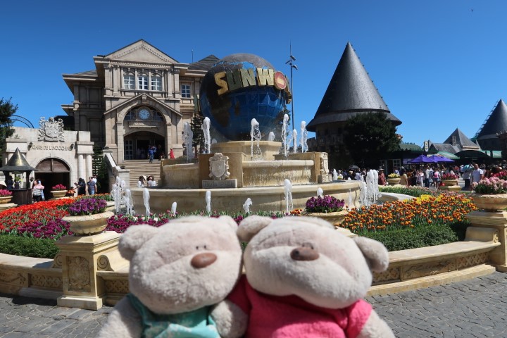 Arriving at the top of Ba Na Hills
