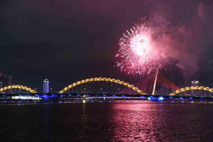 Da Nang Lunar New Year Fireworks Dragon Bridge Han River