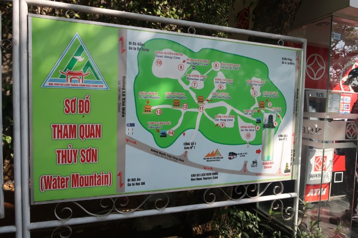 Map of the Marble Mountains Da Nang Vietnam