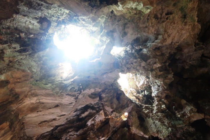 Light coming into Huyen Khong Cave at Marble Mountains Danang