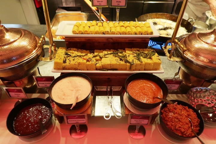 Chutneys and Indian Vegetarian Selection at Saffron Restaurant Atlantis Dubai