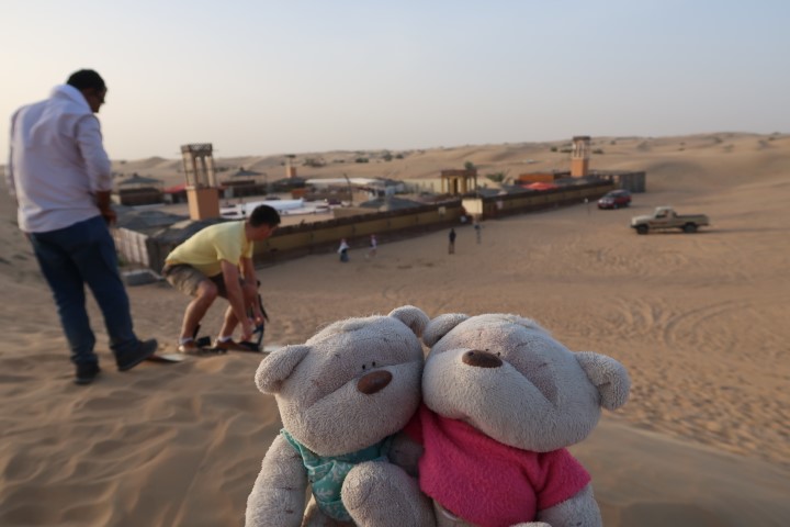 Sand boarding included in Dubai Desert Tour
