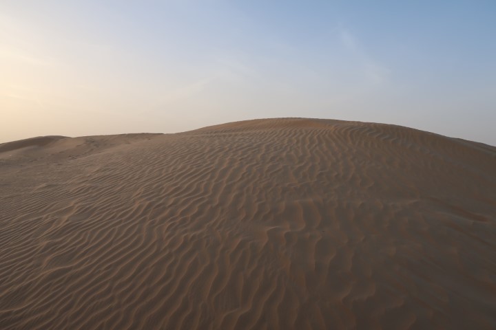 Natural wavy lines on the sands of Dubai Desert