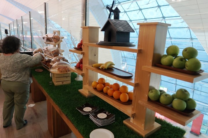 Fruits and pastries selection Dubai International Airport Ahlan Lounge T3 (Councourse B)