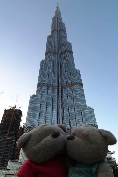 View of Burj Khalifa next to Dubai Mall