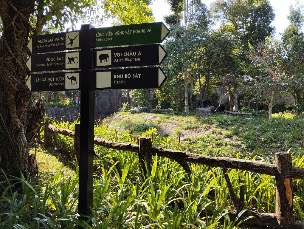 Directional Signs within Vinpearl Safari Phu Quoc