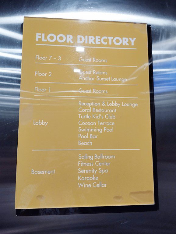 Floor Directory of Seashells Phu Quoc Hotel & Spa 