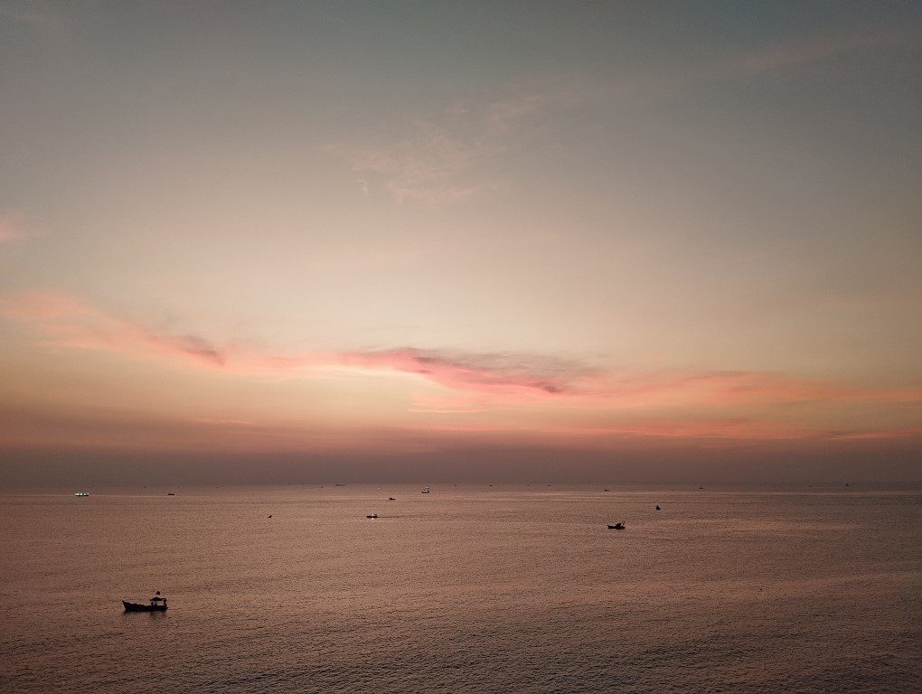 Sunset as seen from Seashells Phu Quoc Hotel & Spa from our Premium Ocean View Room - Sunset at about 545pm