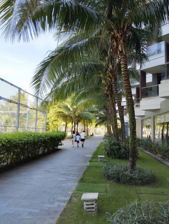 Walking along the path that leads to the gym at Novotel Phu Quoc Resort