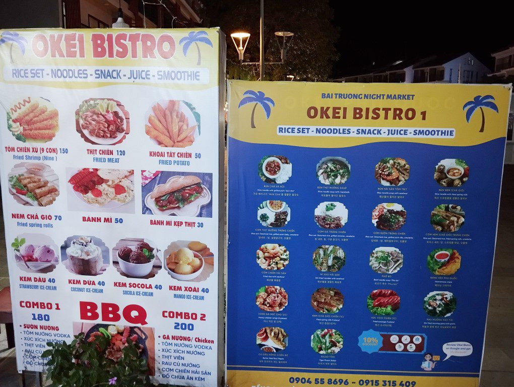 Sonasea Shopping Center Okei Bistro Menu