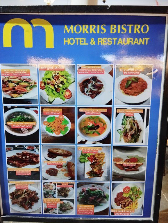 Sonasea Shopping Center Morris Bistro Hotel and Restaurant Menu