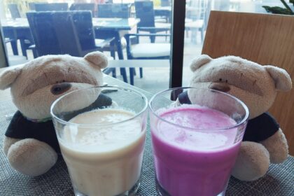 Novotel Phu Quoc Resort Food Exchange Breakfast Buffet - Dragon Fruit and Mango Smoothies