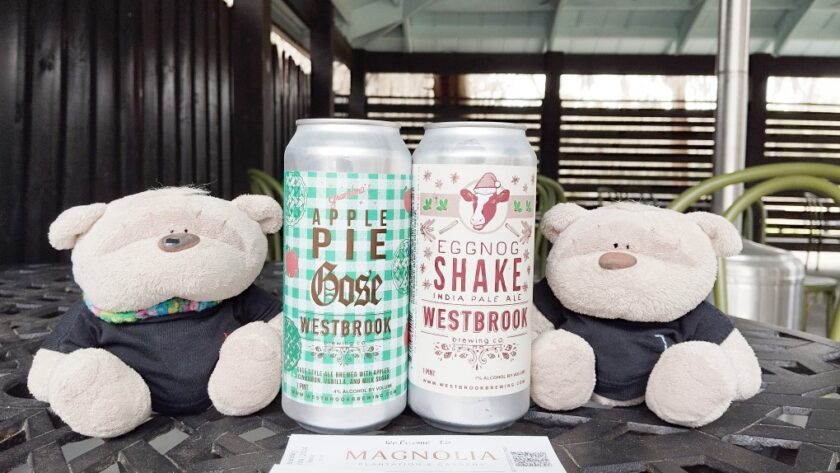 BOGO Beers at Peacock Cafe Magnolia Plantation - Eggnog Shake IPA and Apple Pie Gose Westbrook