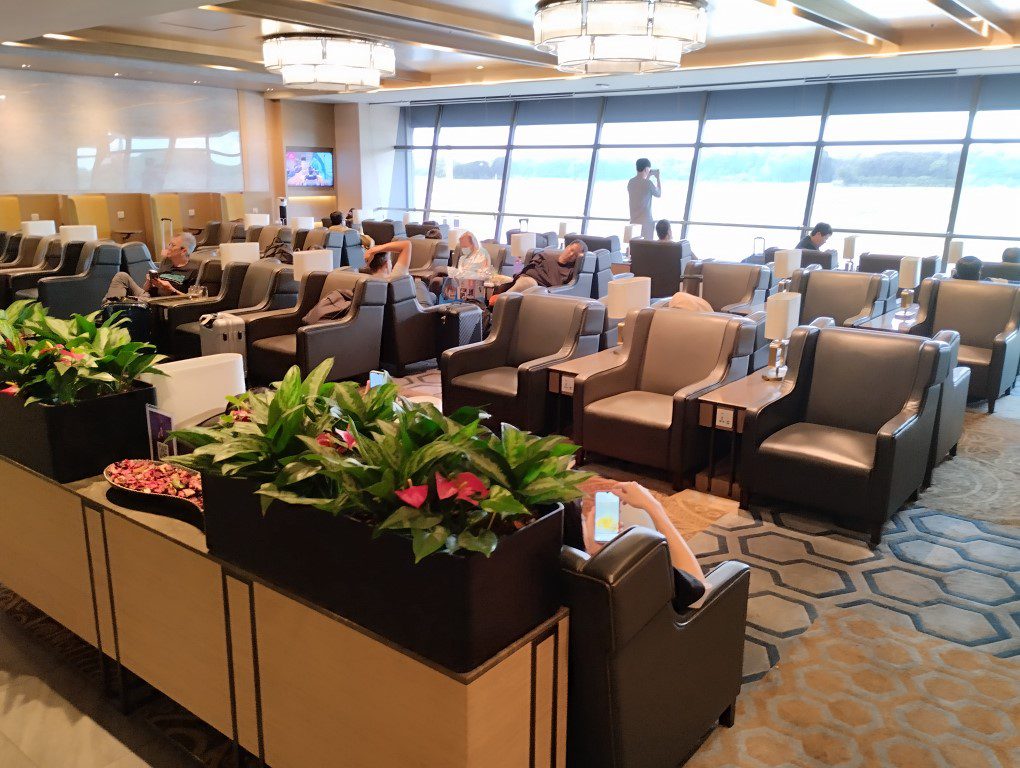 Inside Plaza Premium Lounge Changi Airport Terminal 1 with Runway Views