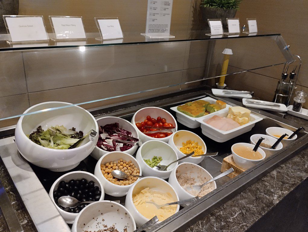 Plaza Premium Lounge Changi Airport T1 Buffet Salad Options