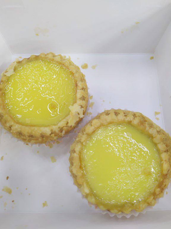 The famous egg tarts from TK Bakery KL near ICC Pudu