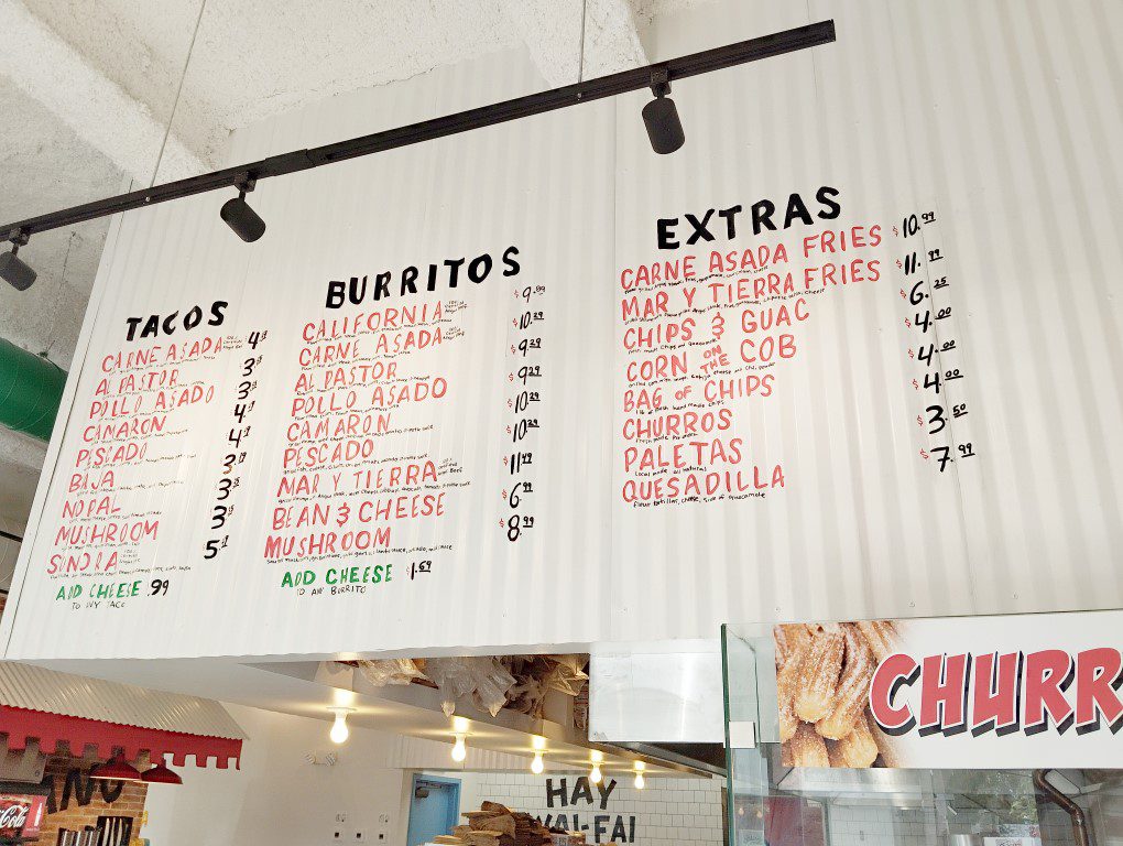 Menu at the Taco Stand Little Havana Miami