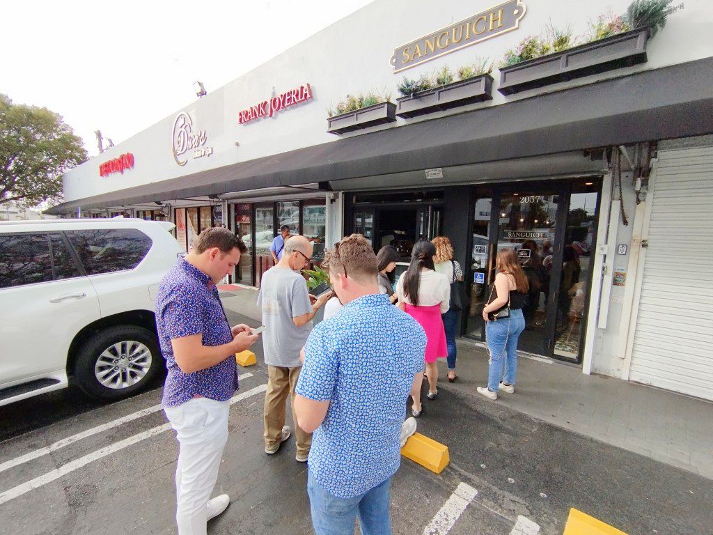 The Taco Stand (at the same row of Sanguich de Leon - see red sign at the rear of photo) in Little Havana Miami