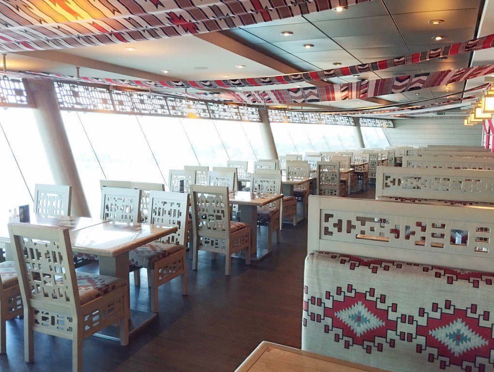 Inside Deck 14 Calumet Restaurant of MSC Divina during KLOVE Cruise 2024 Facing the Aft of the Ship