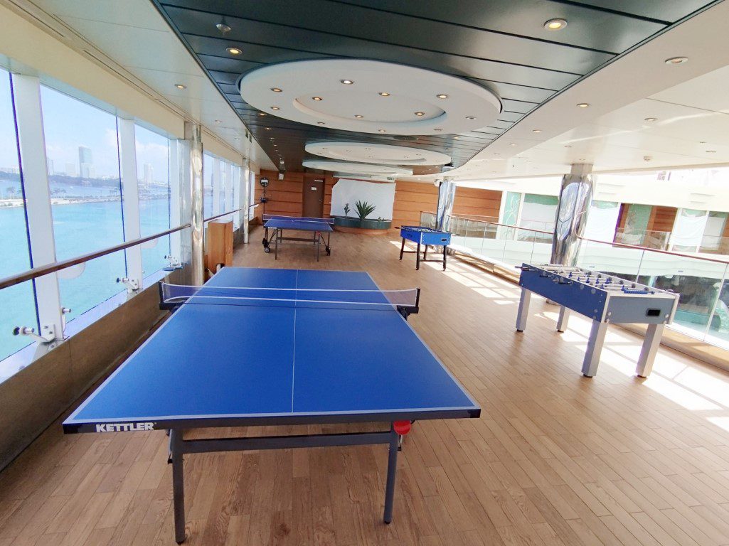 MSC Divina Deck 15 indoor table tennis table with bats and balls provided