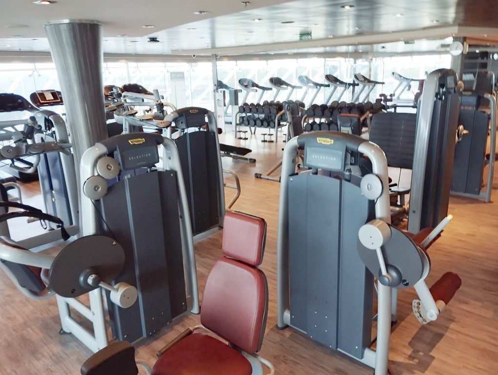 MSC Divina Gym during KLOVE Cruise 2024 - Free weights in the rear