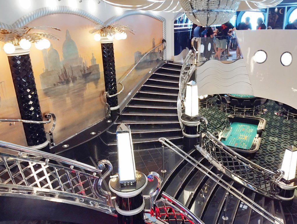 KLOVE Cruise MSC Divina Deck 7 - Stairs that lead to Casino Veneziano