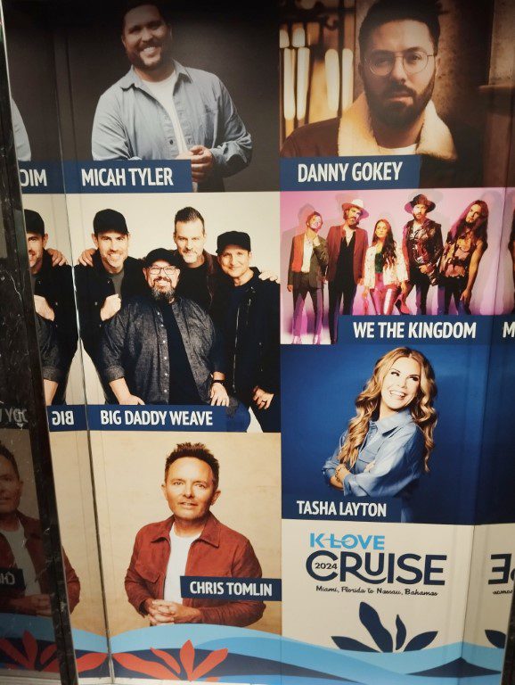 Some KLOVE Cruise 2024 Artistes such as Micah Tyler, Danny Gokey, Big Daddy Weave, We The Kingdom, Tasha Layton and Chris Tomlin