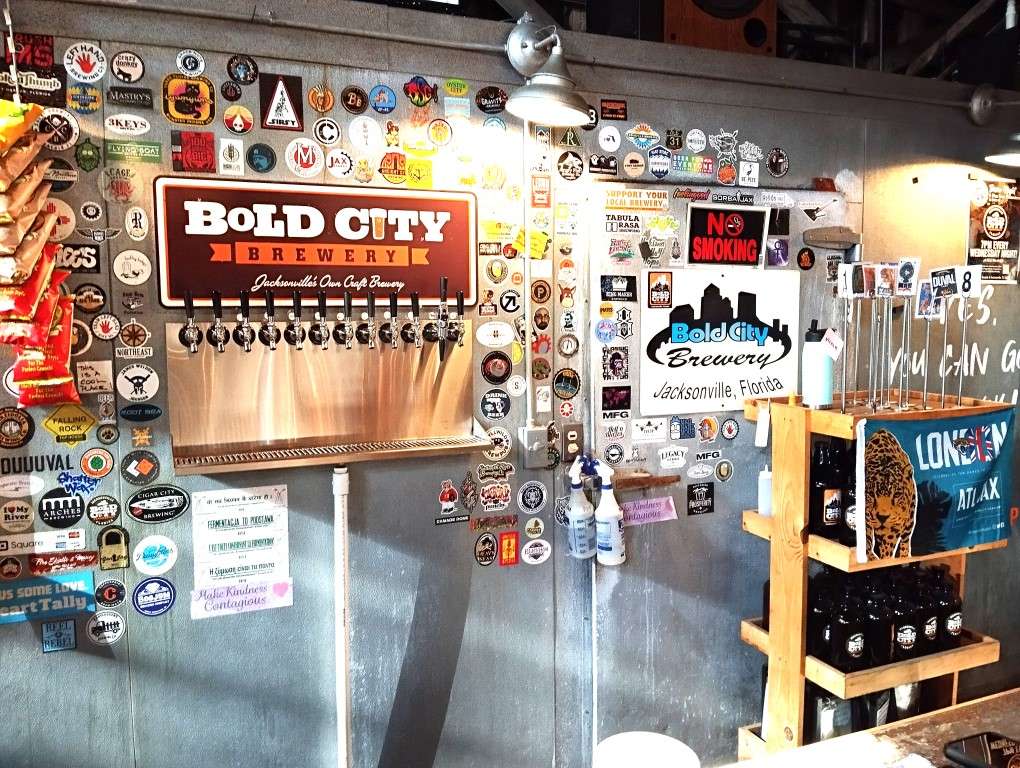 Bold City Brewery Jacksonville Review - Beer Taps and Stickers