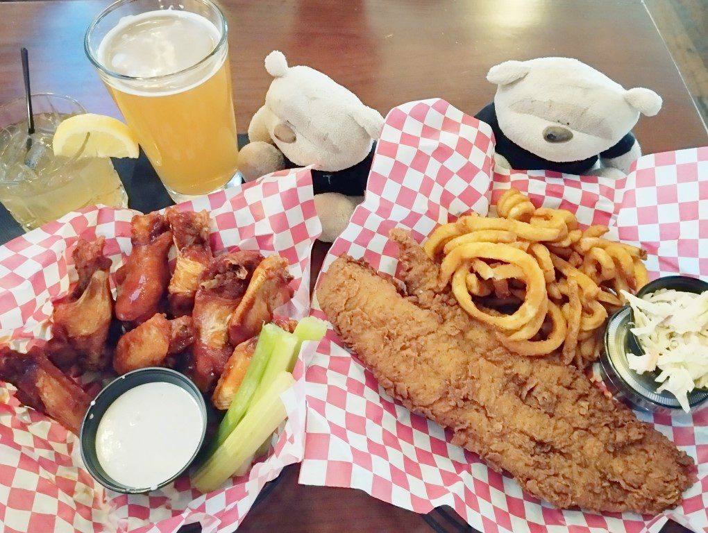 Whiskey Warehouse Charlotte Food Review - Fish and Chips ($15) and the Jumbo Wings with Jack Daniels BBQ and ranch sauce ($12)