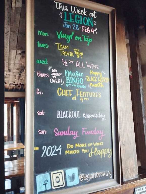 Daily Specials/Programs at Legion Brewing Charlotte