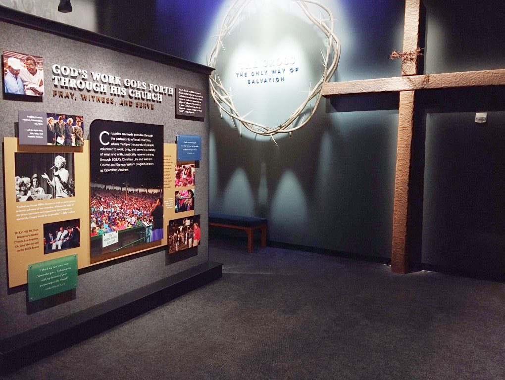 Wooden cross inside Billy Graham Library Charlotte