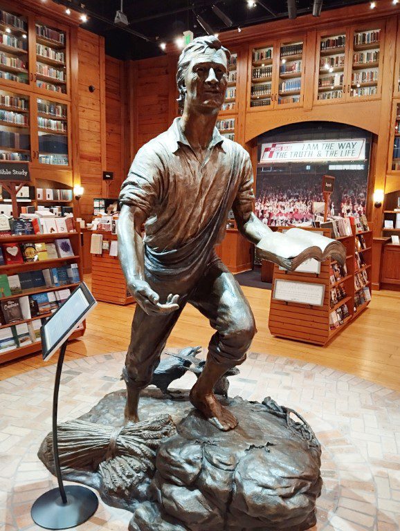 Statue at Ruth's Attic Bookstore at Billy Graham Library Charlotte