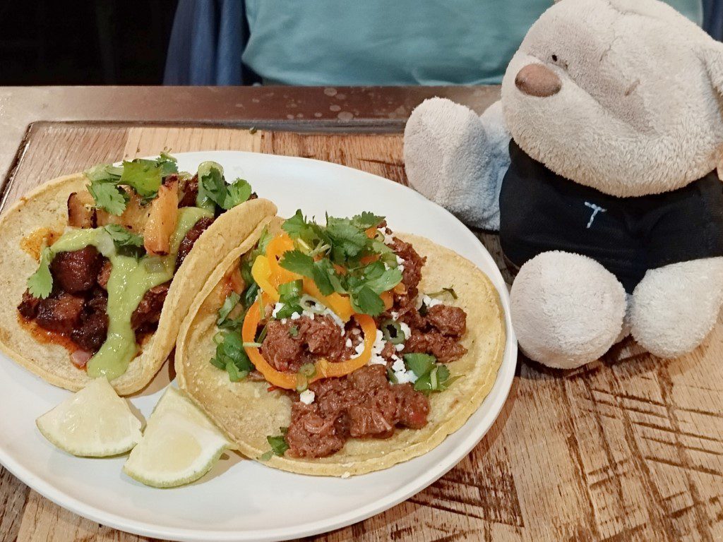 Minero Mexican Restaurant Ponce City Market - Al Pastor Pork and Grilled Steak Tacos ($11)