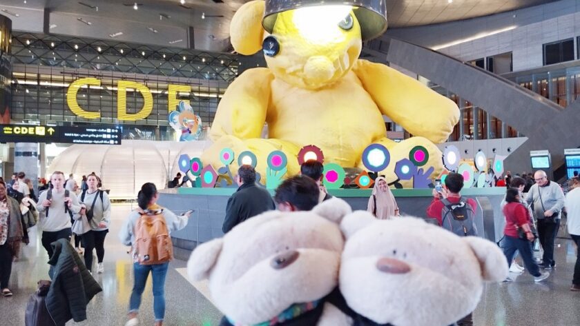 Untitled Lamp Bear at Doha International Airport with 2bearbear