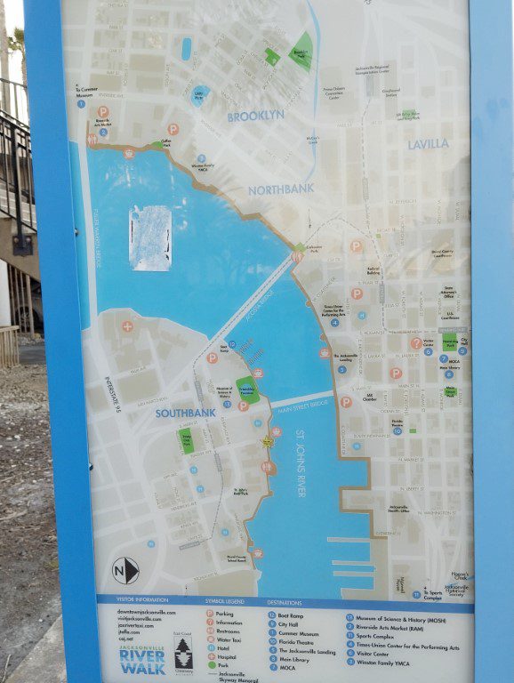 Map of Jacksonville River Walk