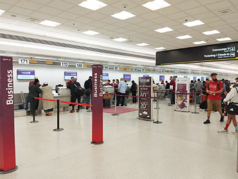 Checking in at Miami International Airport