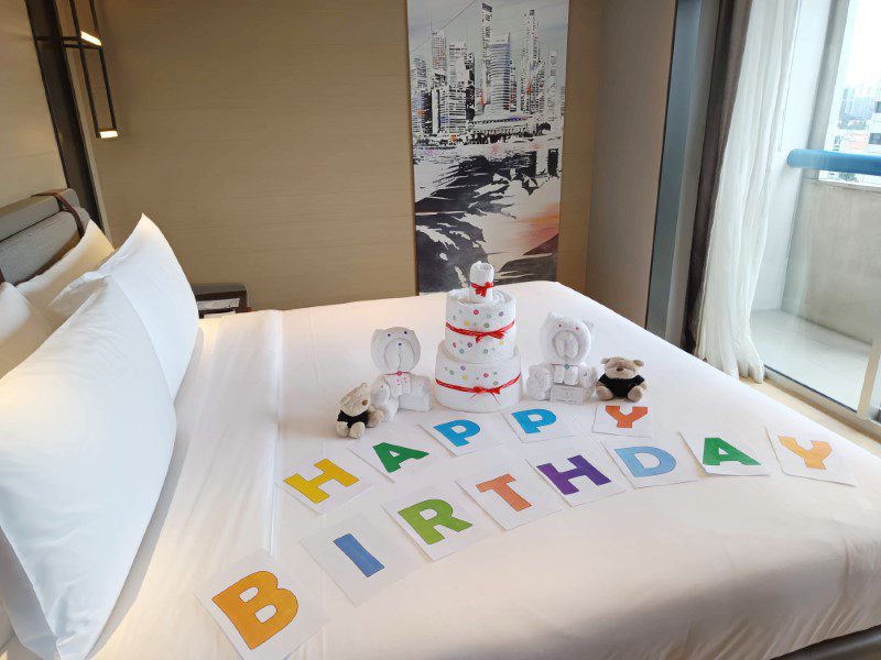 Birthday arrangements at Junior Suite of Swissotel The Stamford Hotel