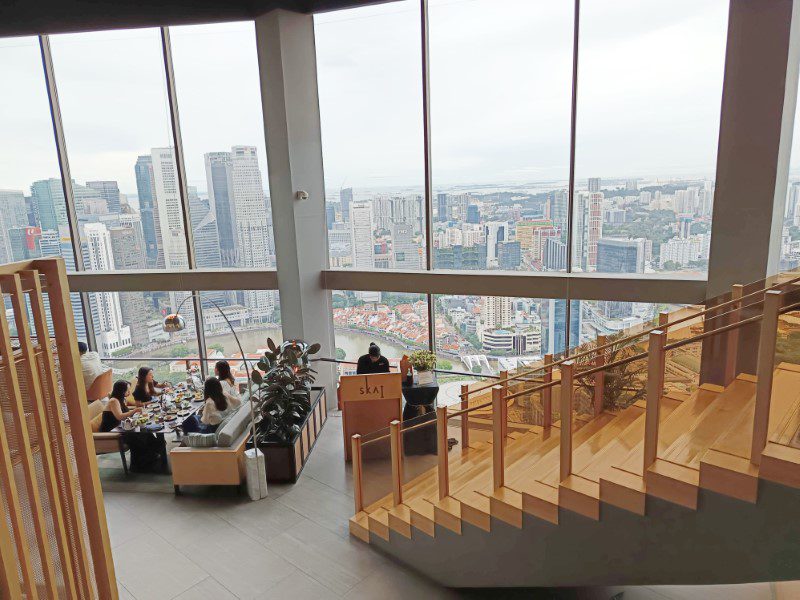 Another view of SKAI restaurant upon exit from lift at level 70 at Swissotel The Stamford Hotel