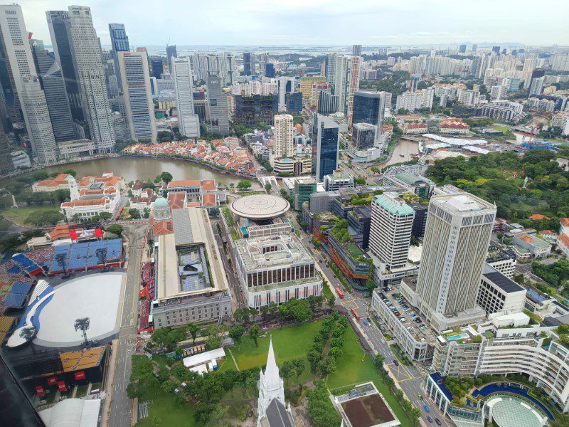 Singapore city skyline from SKAI Bar during Swissotel The Stamford Staycation