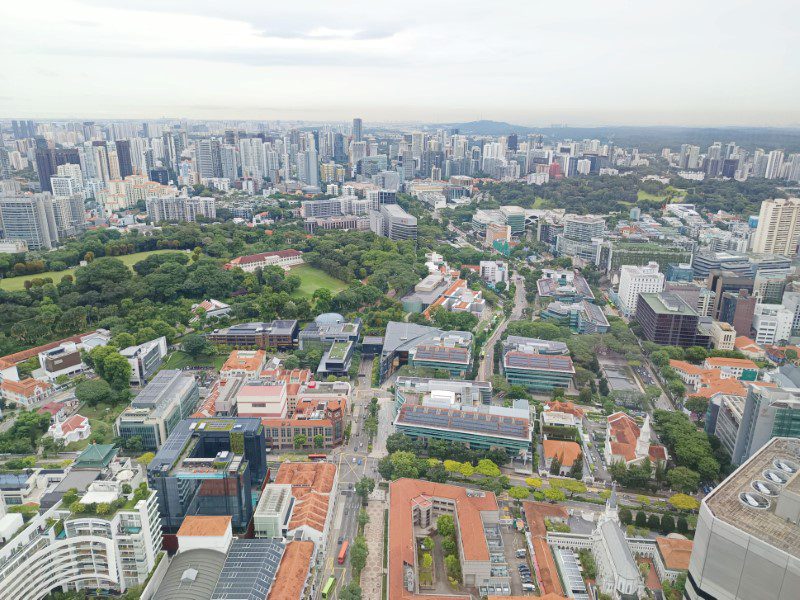 View of Fort Canning from SKAI Bar during Swissotel The Stamford Staycation