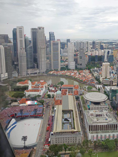 View of Padang National Day Parade (NDP) from SKAI Bar during Swissotel The Stamford Staycation