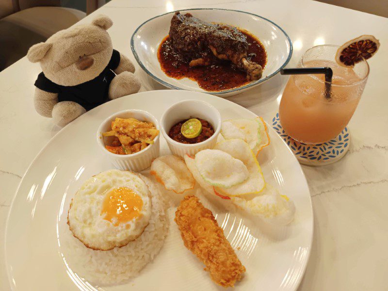 The White Tiffin Fusion Faber Park Hotel Singapore - Nonya Ayam Buah Keluak with Rice ($22) 